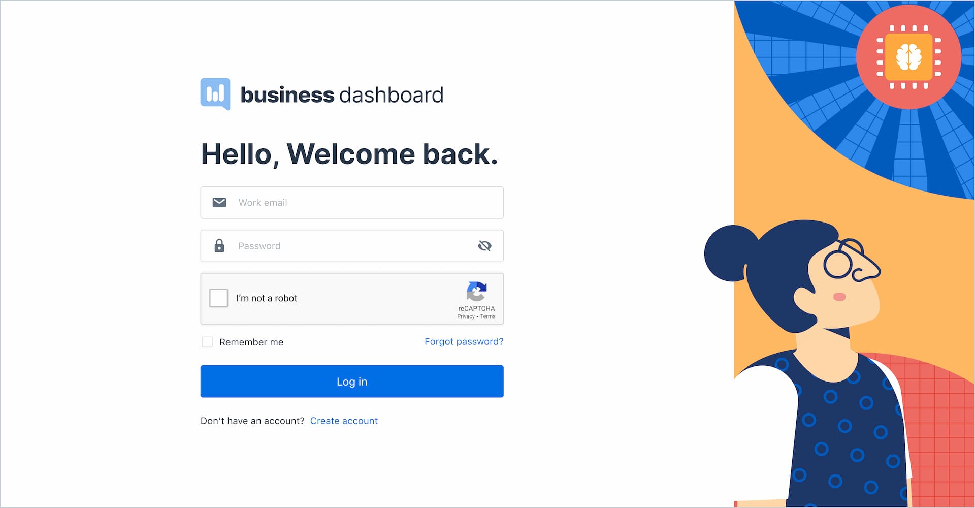 Login page with filled credential