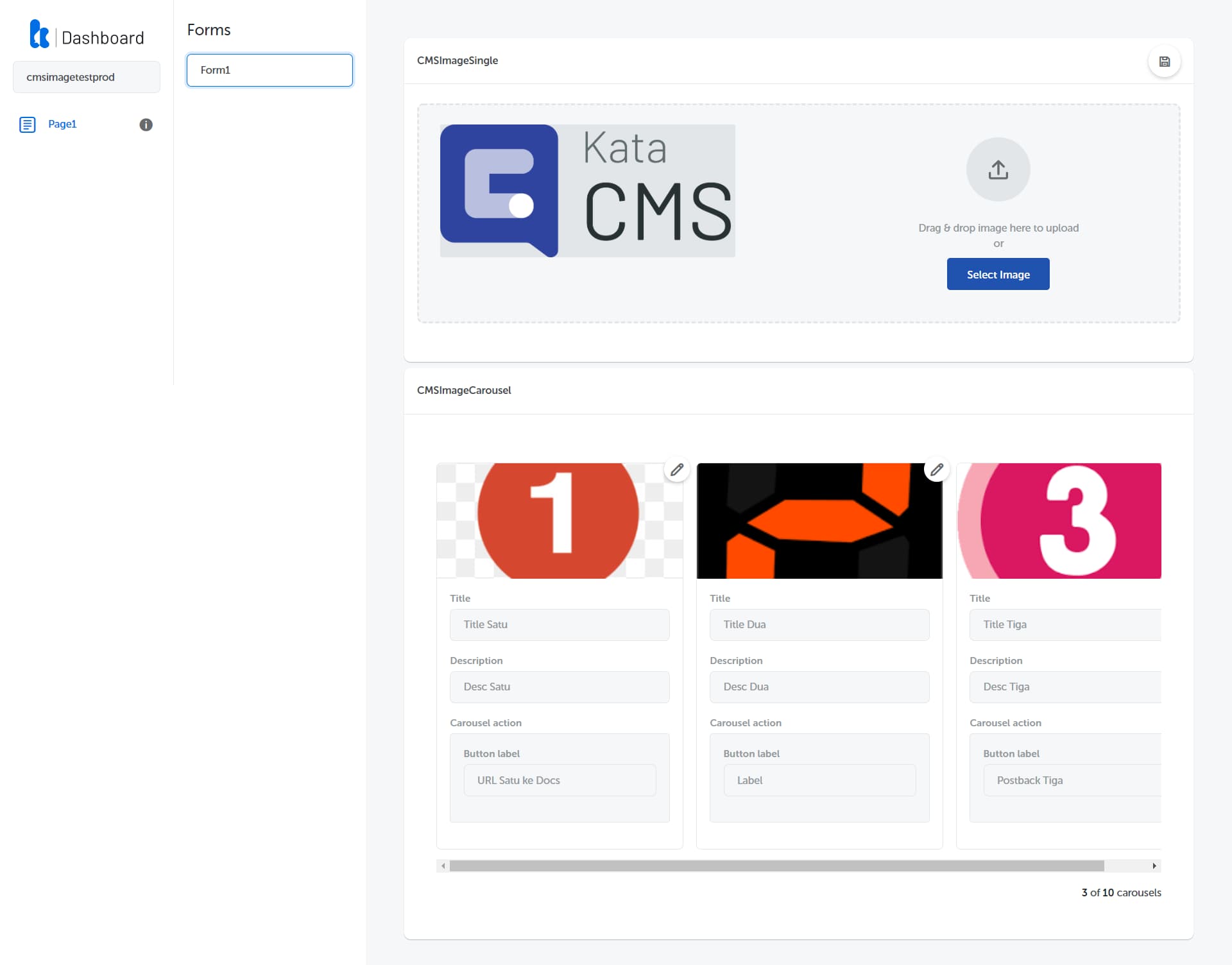 CMS Images in Kata Dashboard Illustration